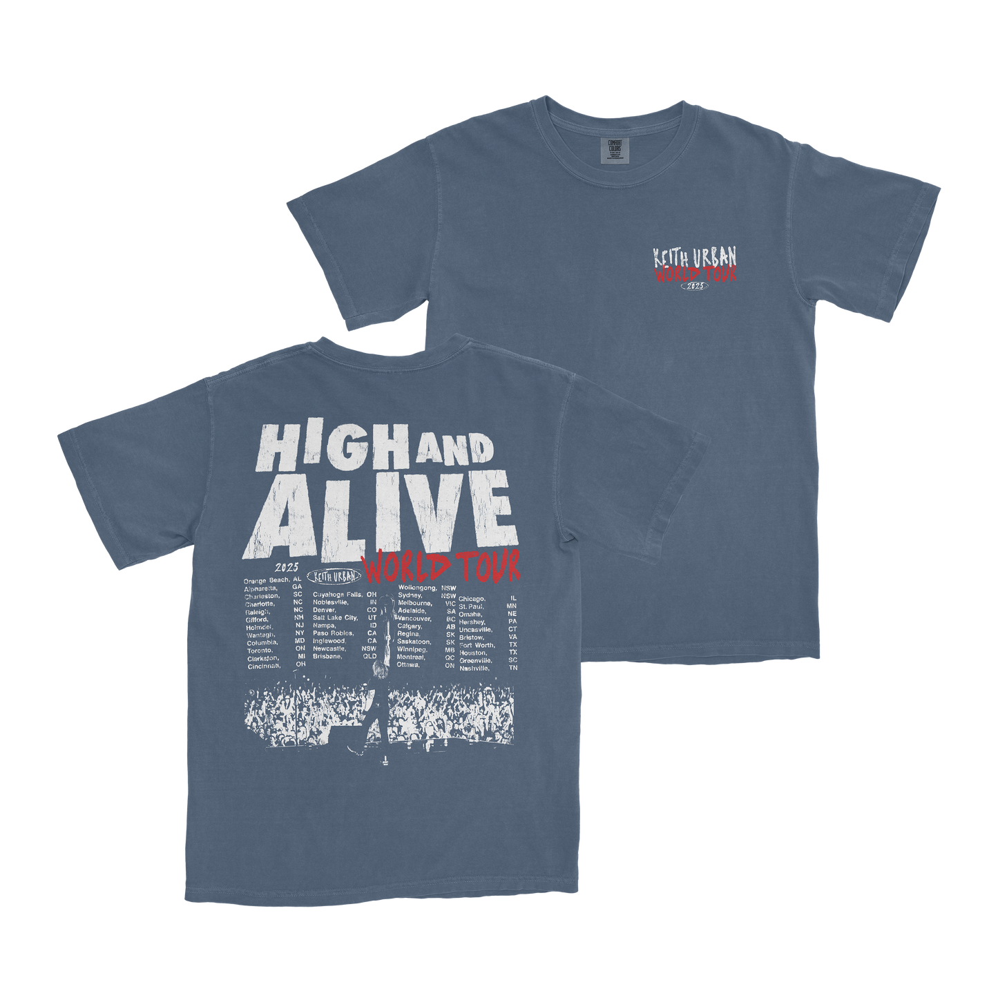 Blue HIGH AND ALIVE WORLD TOUR 2025 Tee