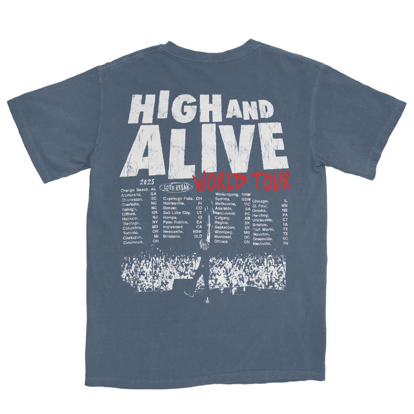 Blue HIGH AND ALIVE WORLD TOUR 2025 Tee