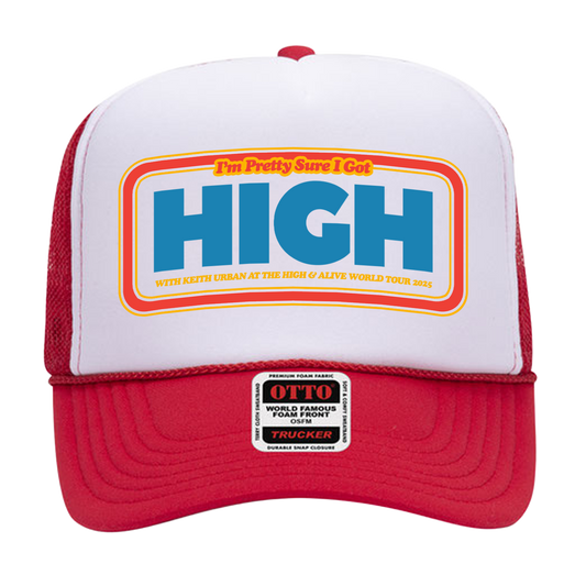 HIGH Tour Red Trucker Hat